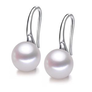 925 silver with real pearl earrings